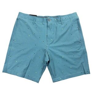 Under Armour Golf Shorts Mens 38 Blue Geometric Print Storm 10" NEW